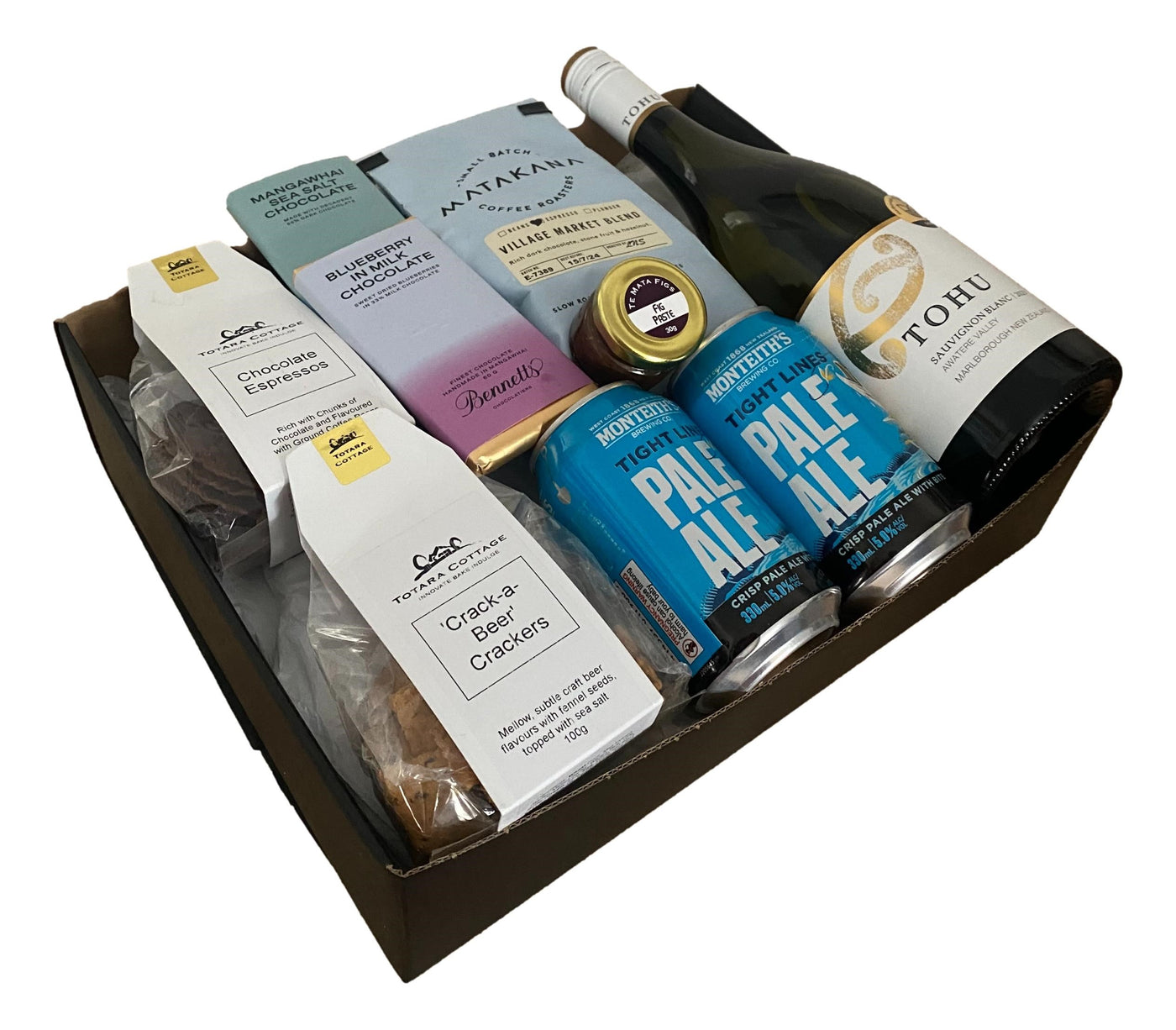 Wine, Chocolate, Beer, Coffee and Artisan Cookies Gift Box