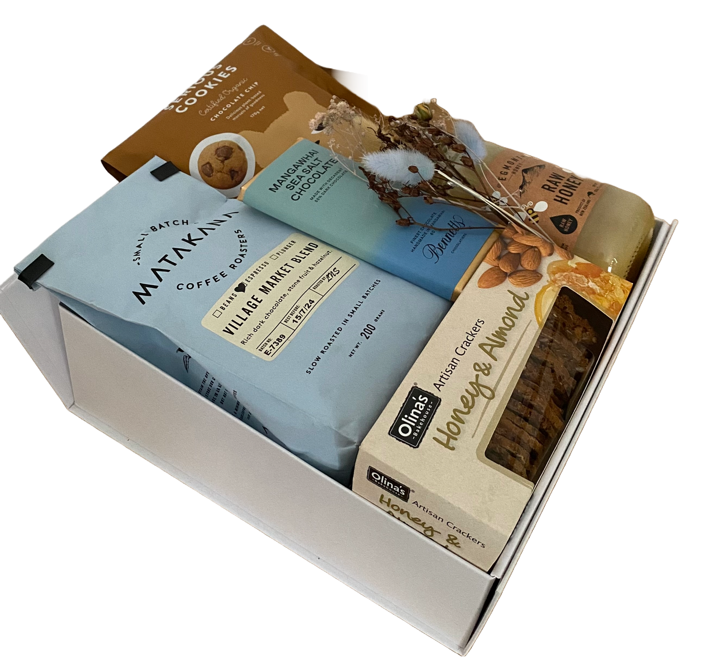 Artisan Gift Box With Coffee, Honey , Chocolate and Dried Flowers